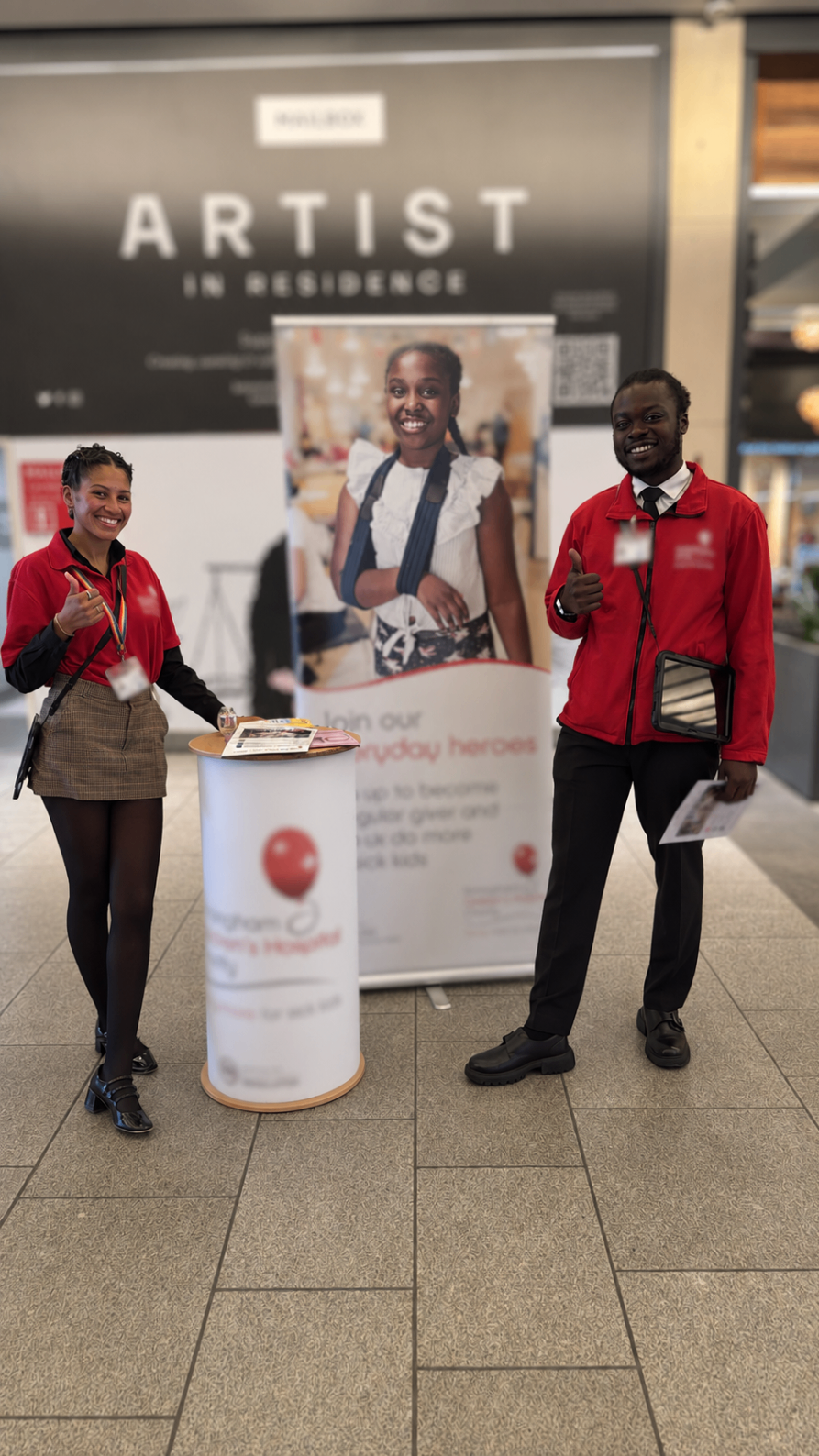 Charity partner activation in a shopping centre