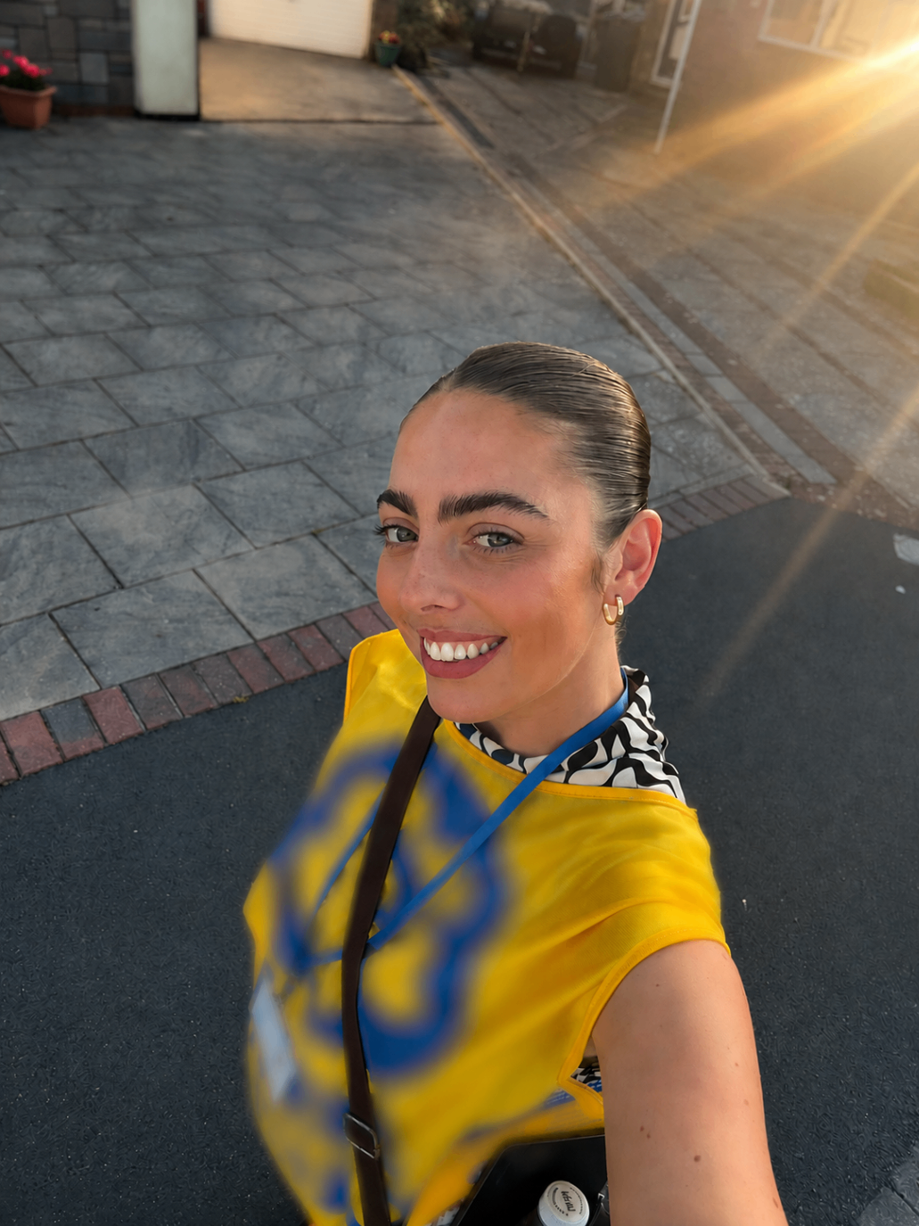 Fundraiser on shift at golden hour